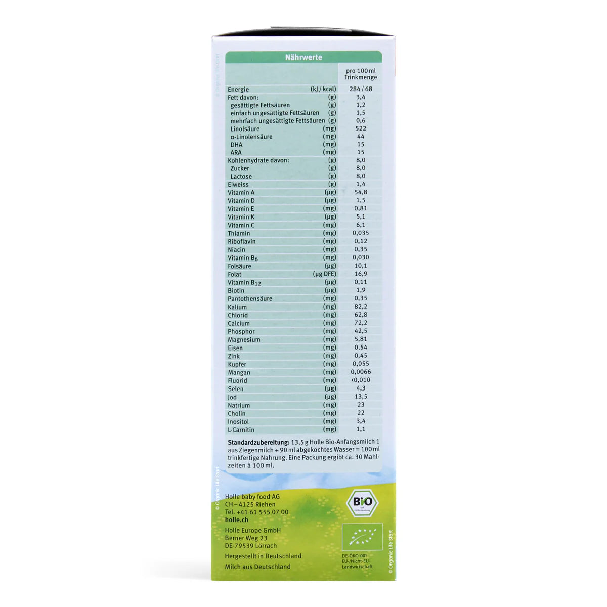 Holle Stage 1 Organic Infant Goat Milk Formula 400 g