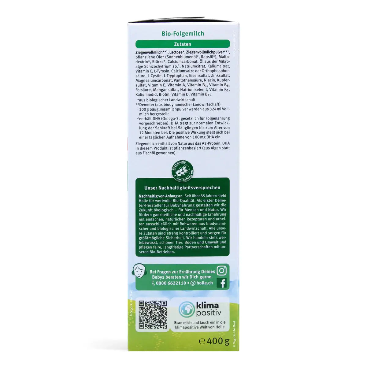 Holle Stage 2 Organic Goat Milk Baby Formula 400g