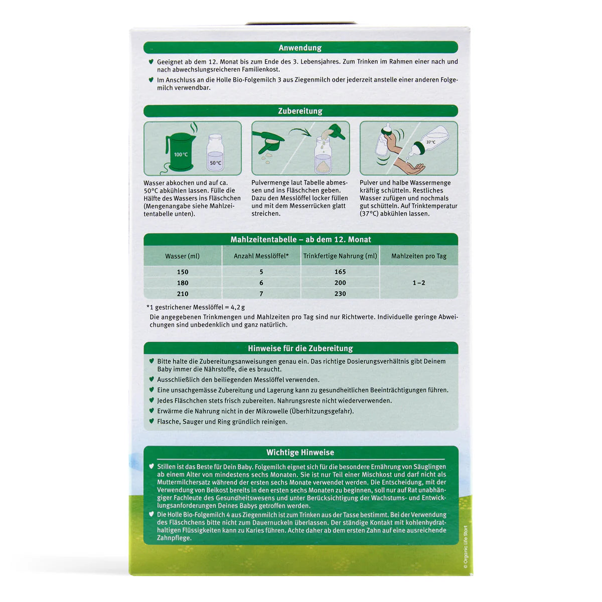 Holle Stage 4 Organic Growing Up Goat Milk Formula 400 g