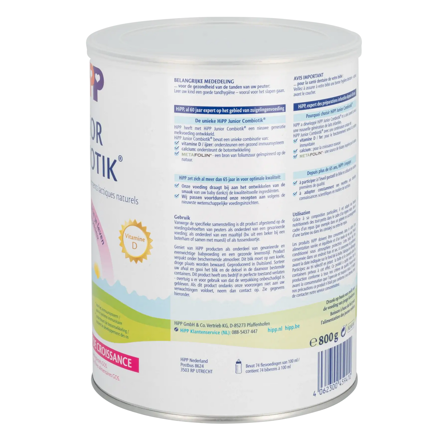 HiPP Dutch - Stage 4 baby formula product information label