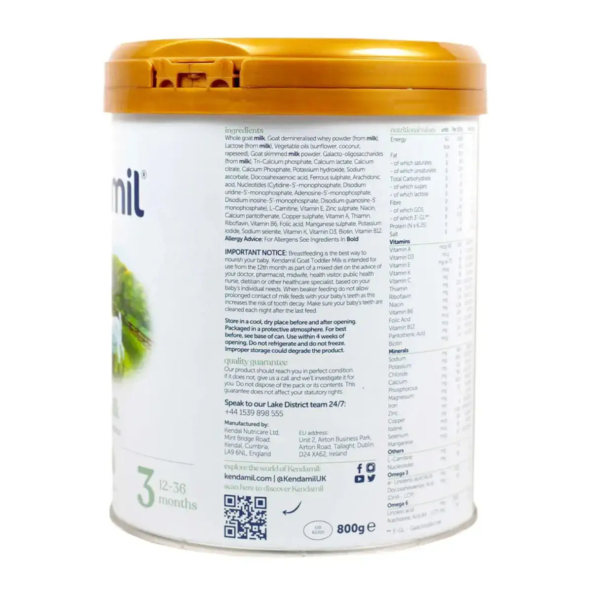 Kendamil Stage 3 Goat Milk Baby Formula 800g