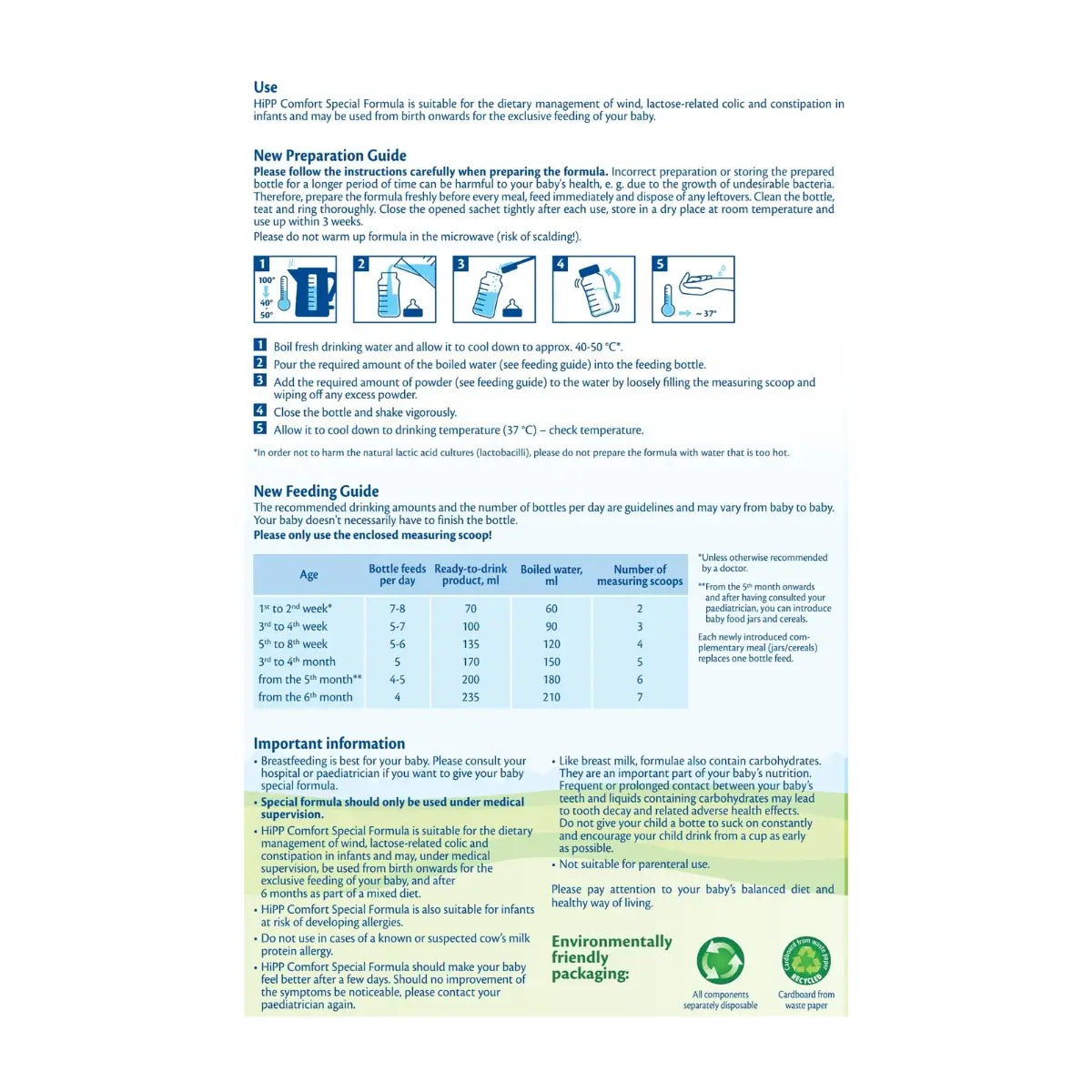 HiPP German ALL Stages Organic Comfort Special Baby Formula 300g