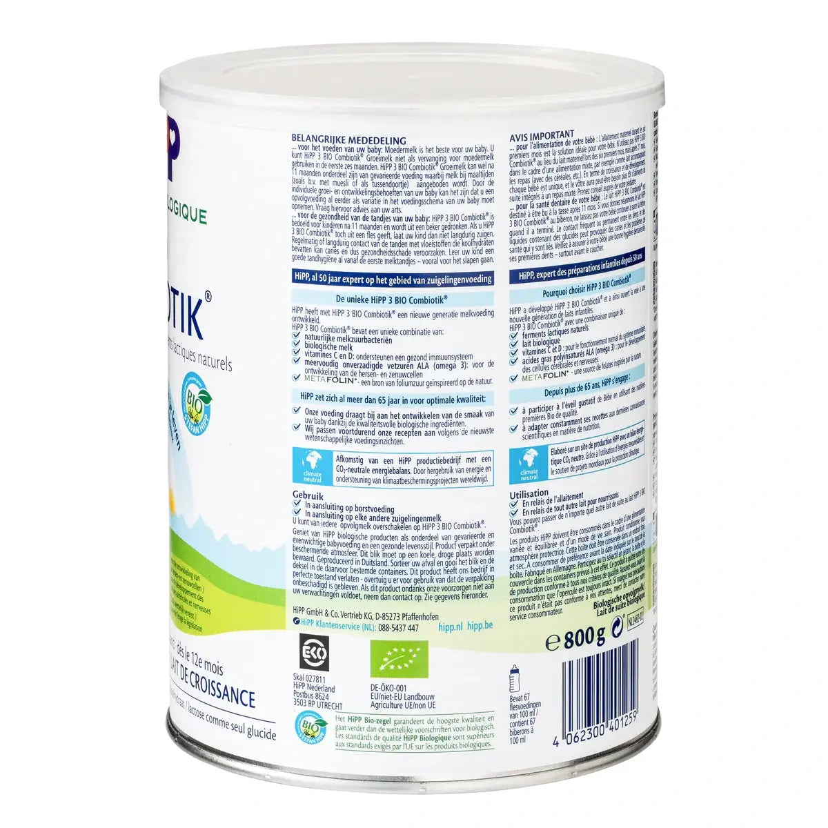 HiPP Dutch Stage 3 Organic Combiotic Baby Formula 800g