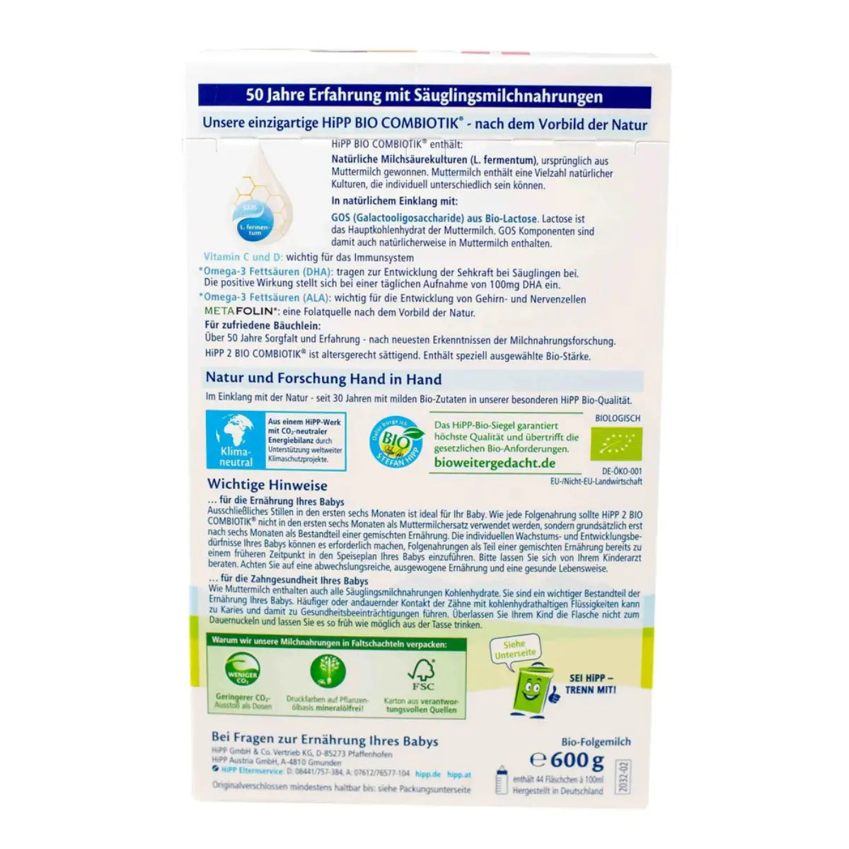 HiPP German Stage 2 Organic Combiotic Baby Formula 800g