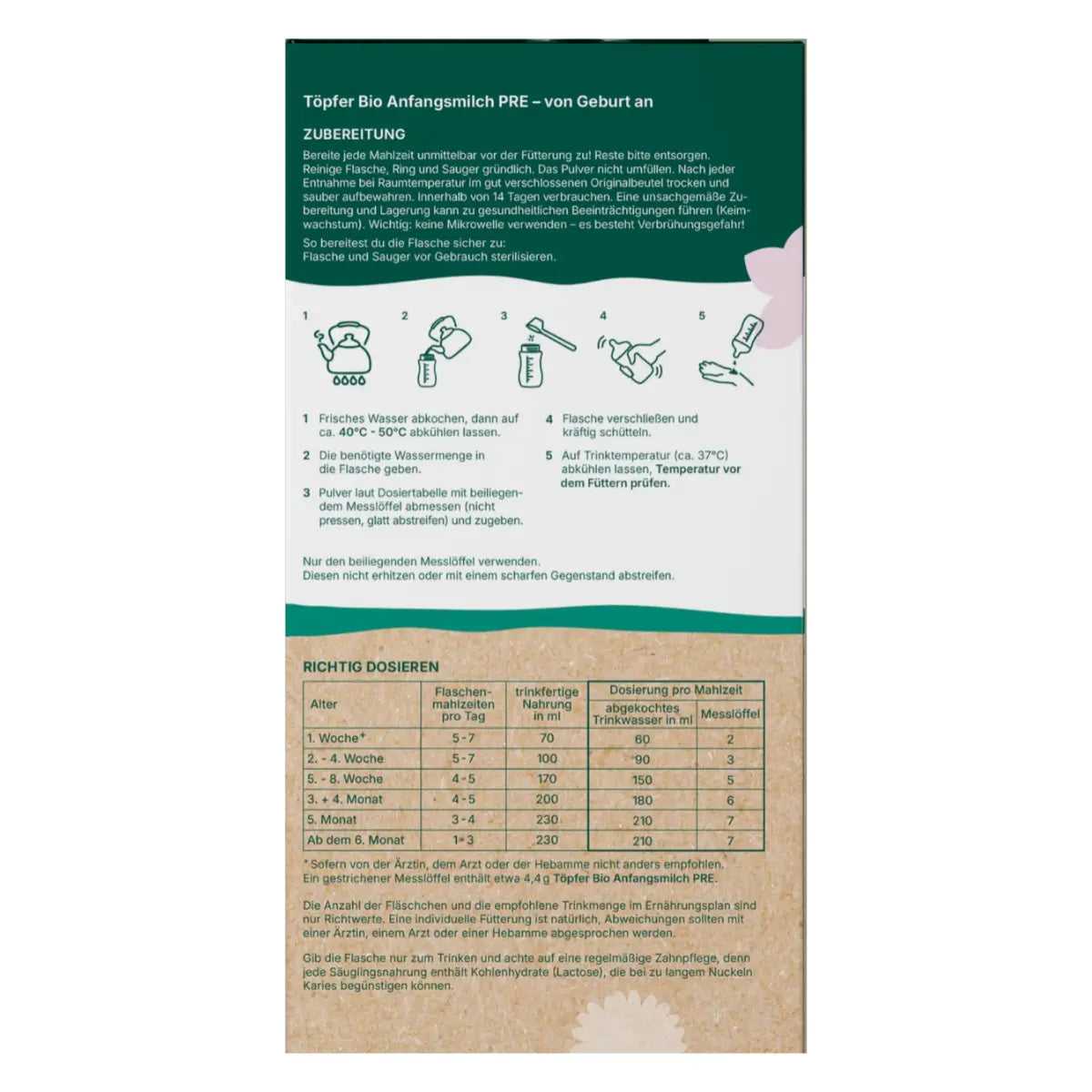 Topfer Stage PRE Lactana Organic Formula 600g