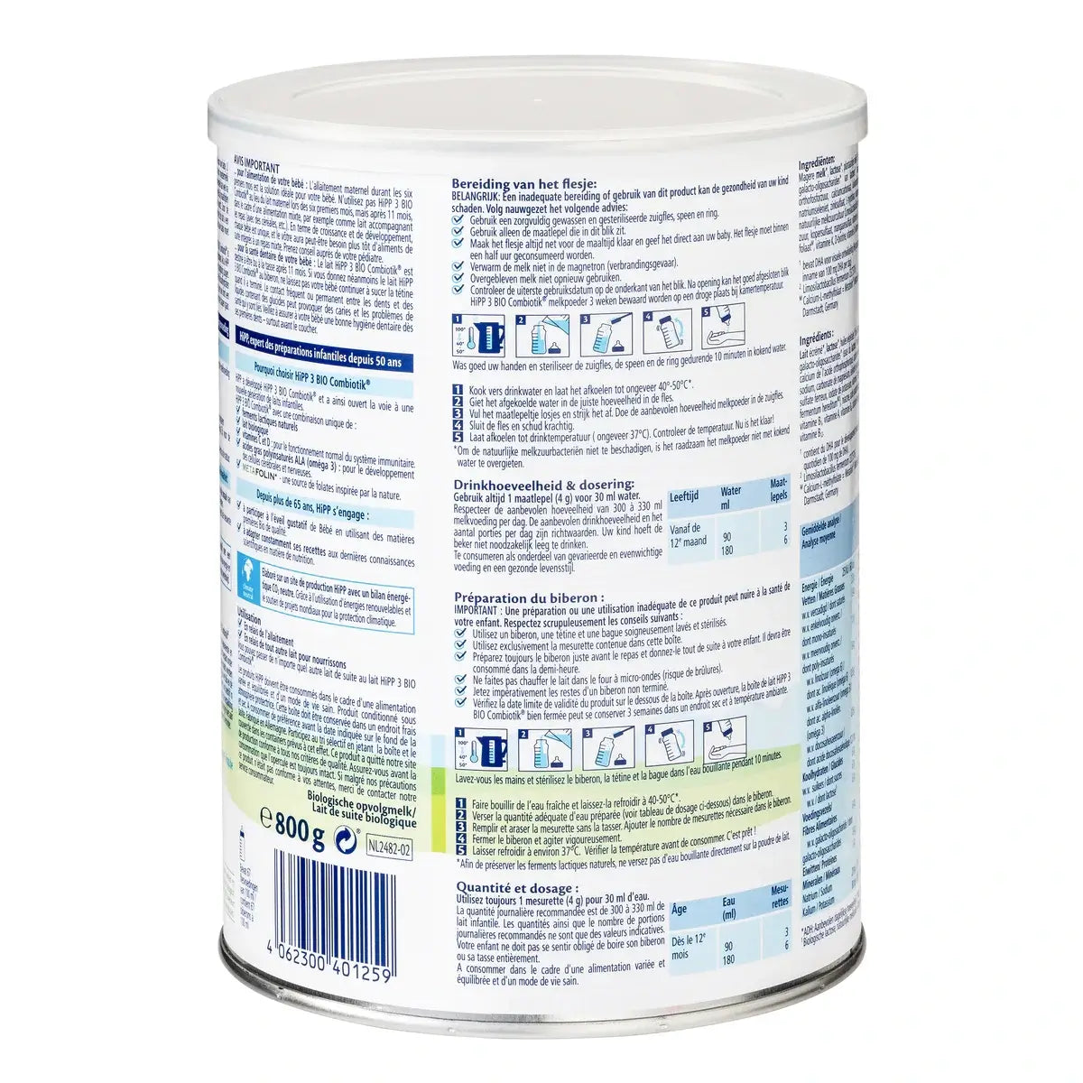 HiPP Dutch Stage 3 Organic Combiotic Baby Formula 800g