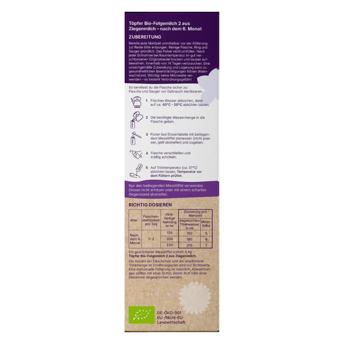 Topfer Stage 2 Lactana Organic Goat Milk Formula 400g