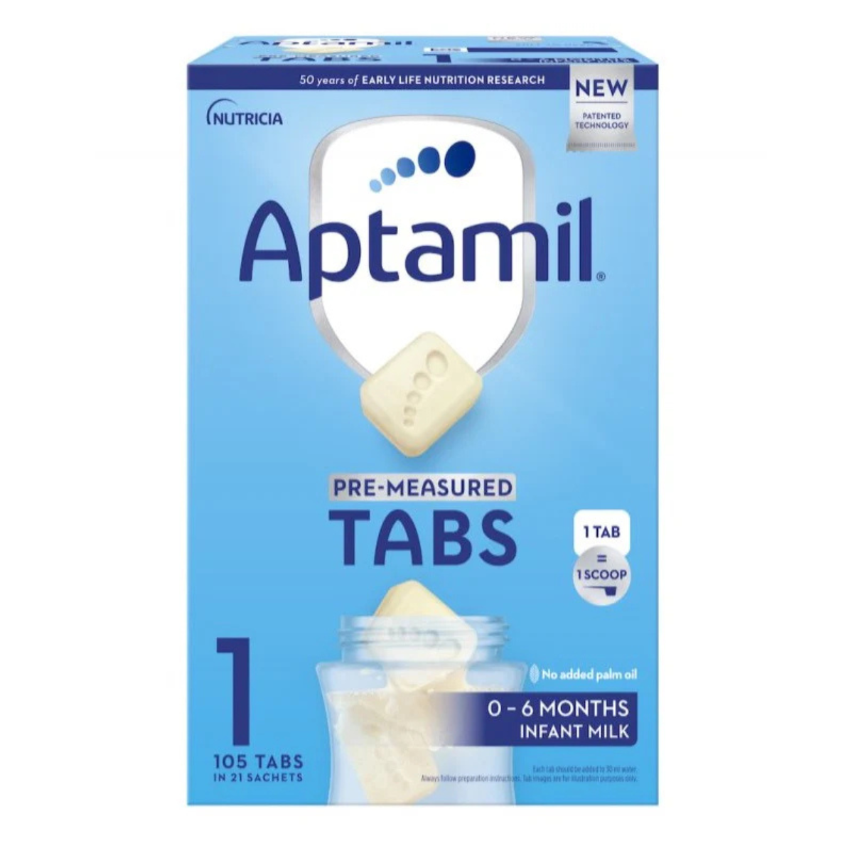 Aptamil 1 Tabs Milk Formula 105 cubes in 21 sachets 479 g