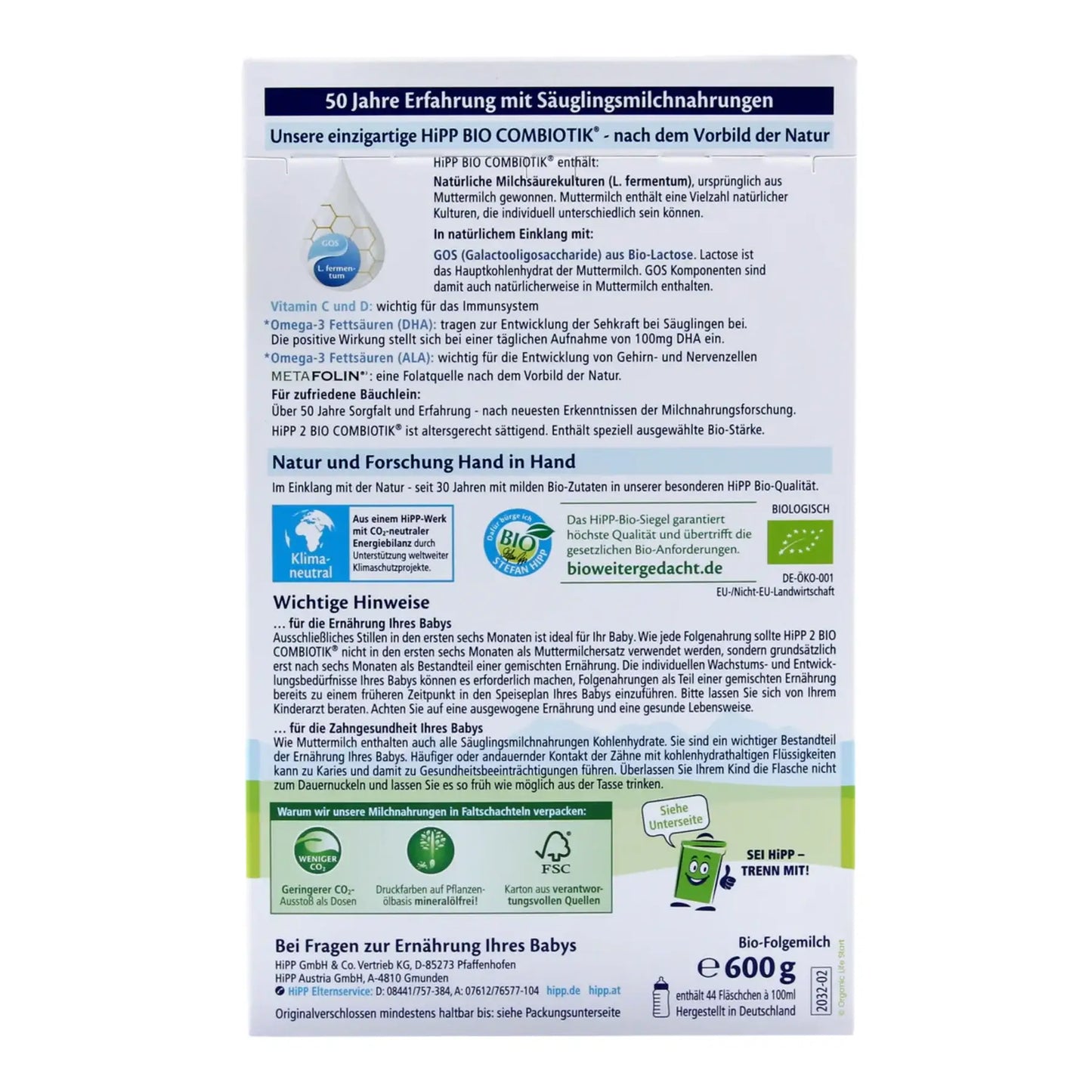 HiPP German Stage 2 Organic Combiotic Baby Formula 300g