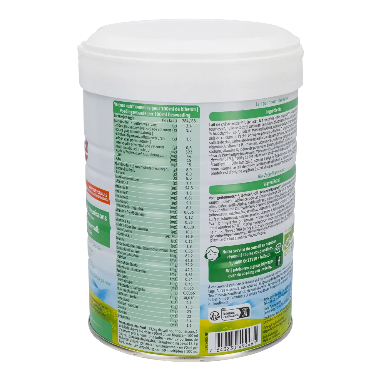 Holle Dutch Stage 1 Organic Goat Milk Baby Formula 800g