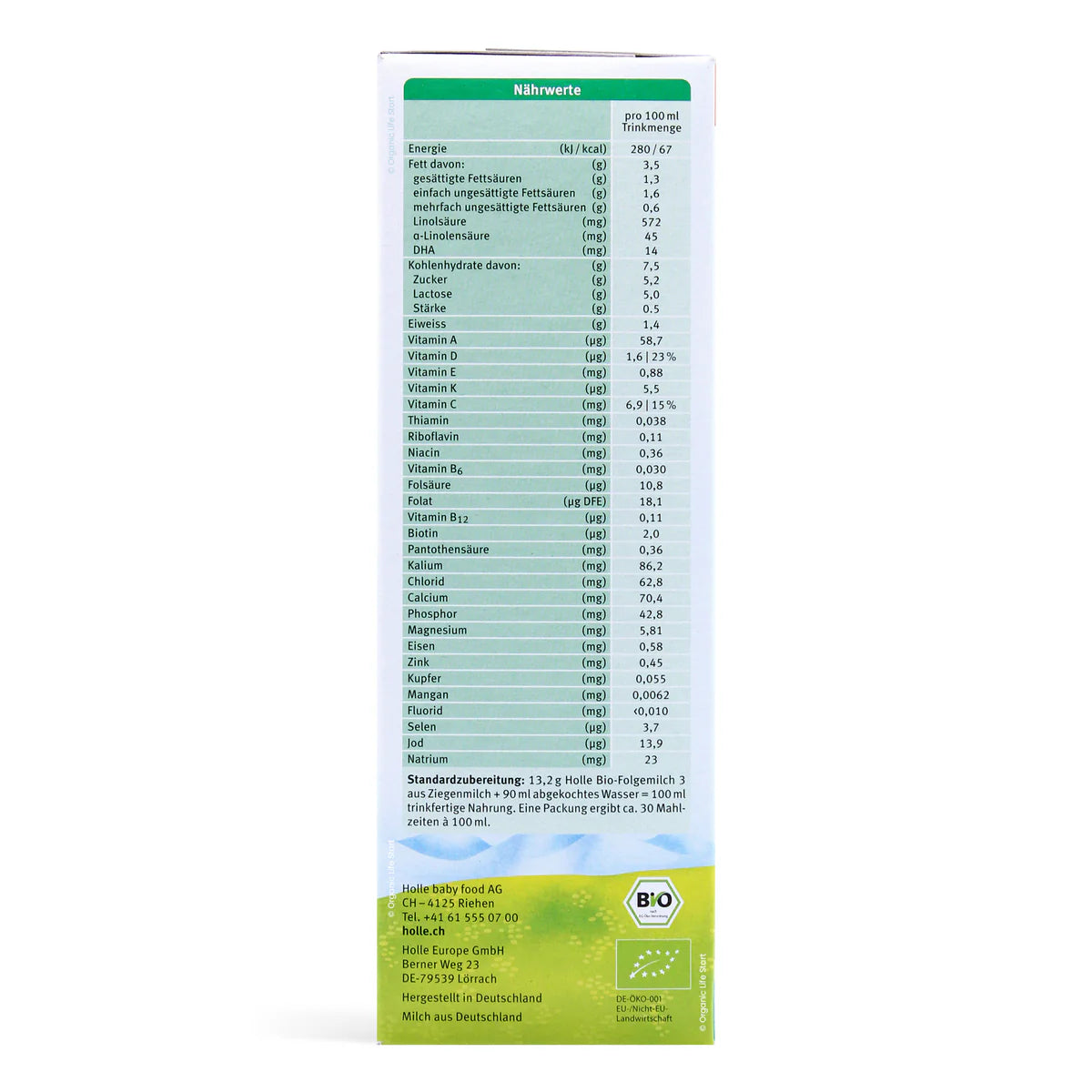 Holle Stage 3 Organic Infant Goat Milk Follow On Formula 400 g