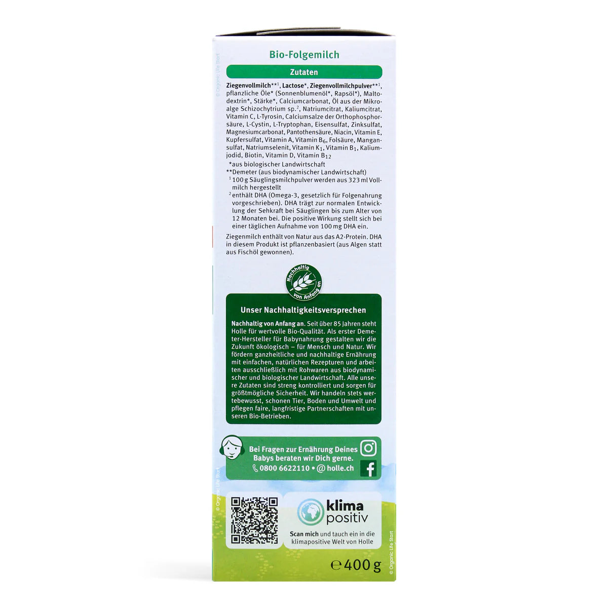 Holle Stage 3 Organic Infant Goat Milk Follow On Formula 400 g