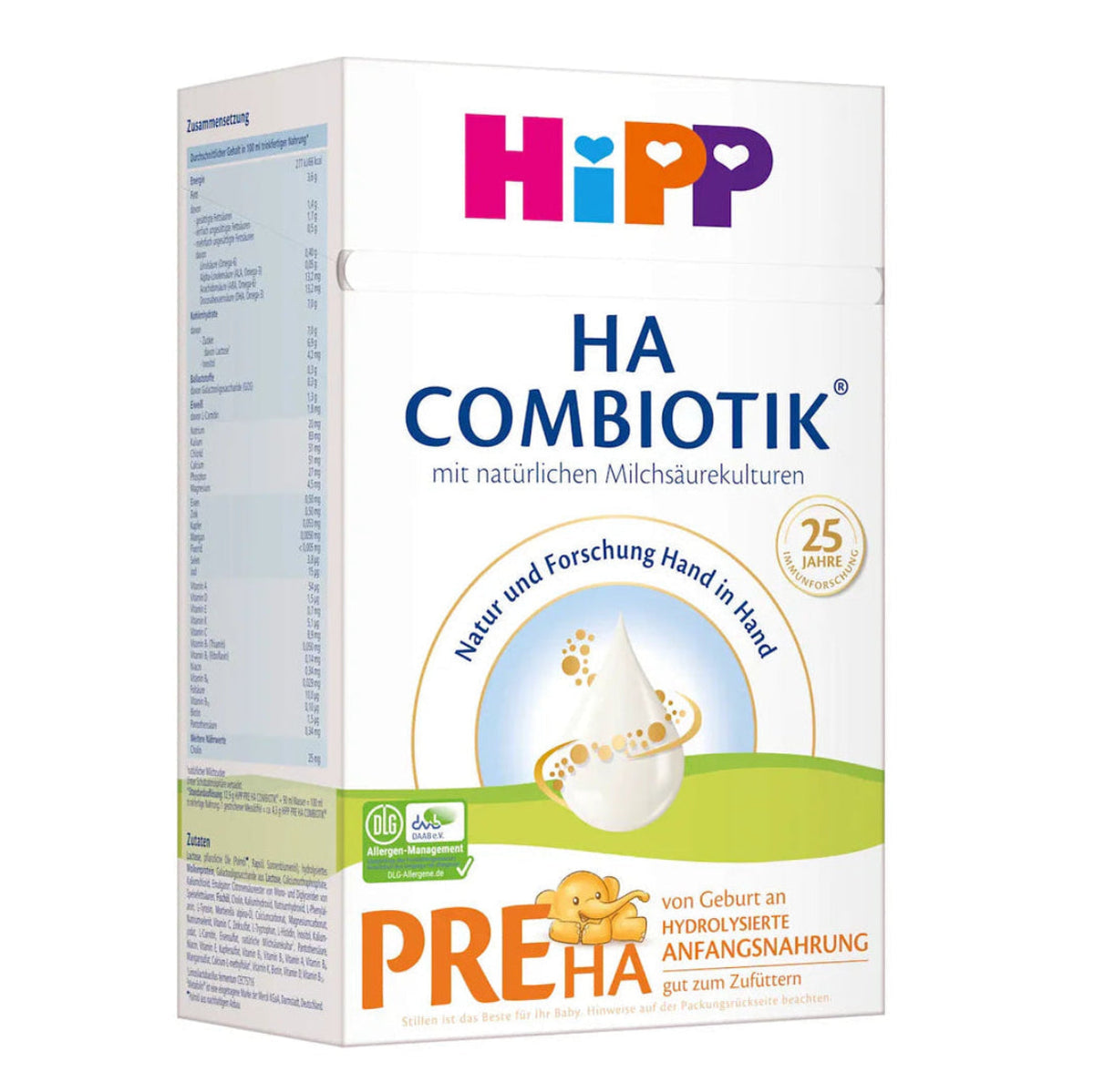 Ha Formula HiPP HA PRE Hypoallergenic Baby Formula from Birth (600g) | German ...