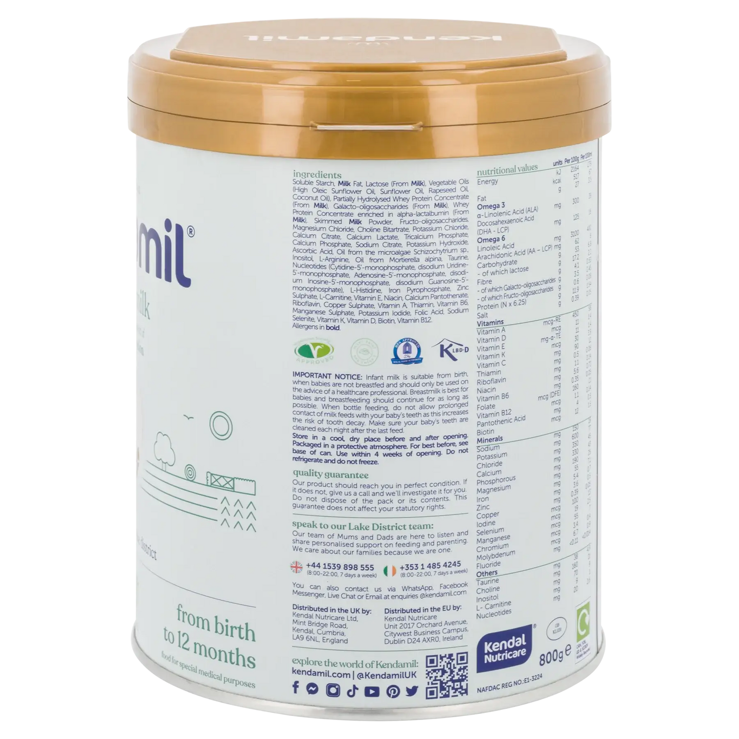 Kendamil Comfort Baby Formula from Birth 800g