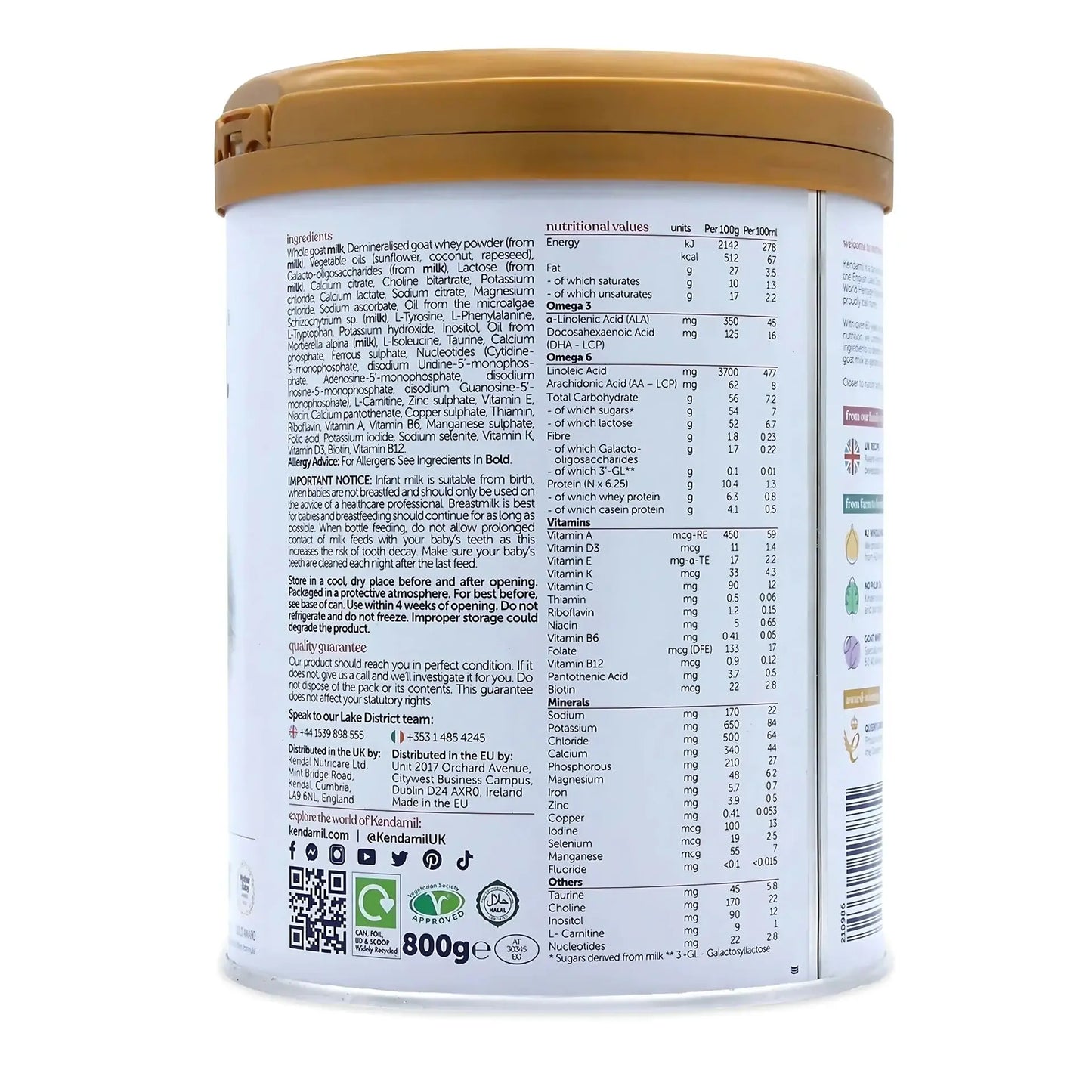 Kendamil Stage 1 Goat Milk Baby Formula 800g