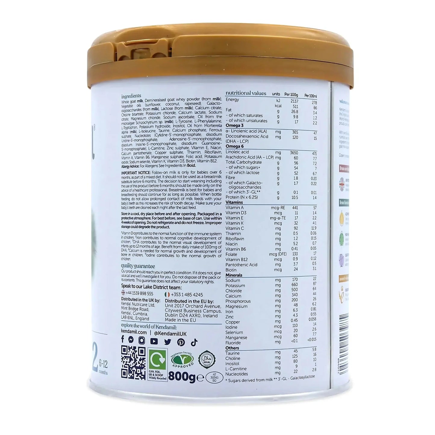 Kendamil Stage 2 Goat Milk Baby Formula 800g