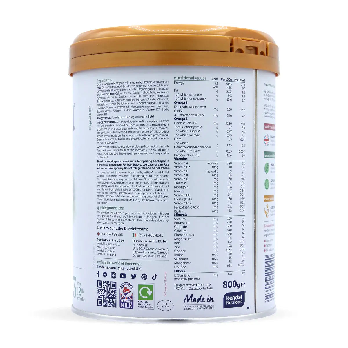 Kendamil Stage 3 Bio Nature Organic Baby Formula 800g