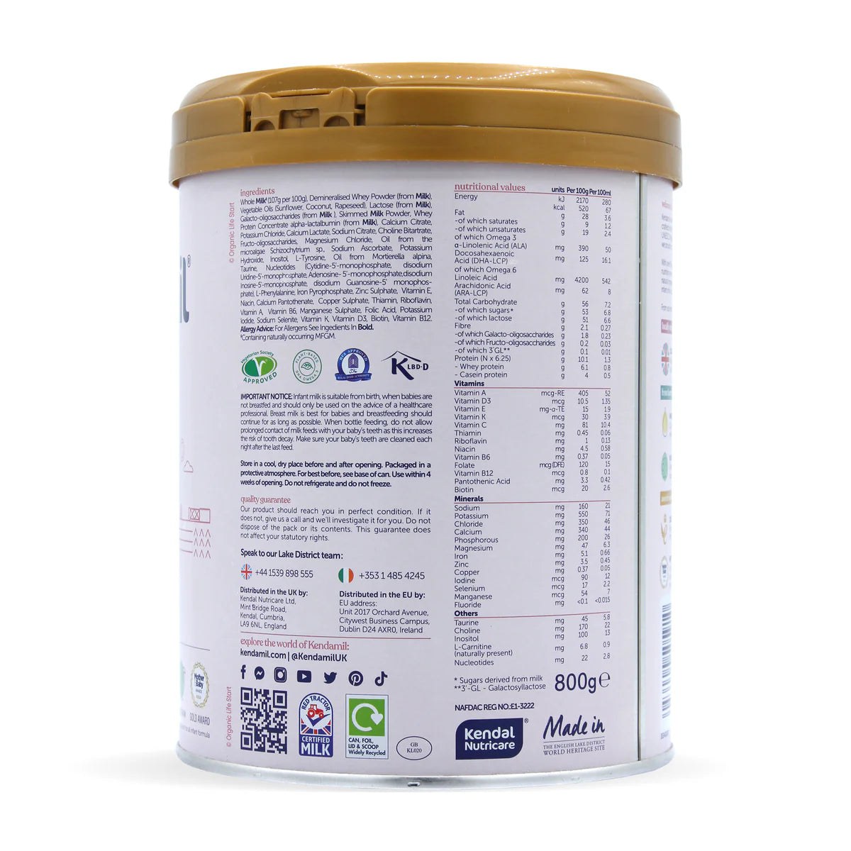 Kendamil UK Stage 1 Classic Baby Formula 800g