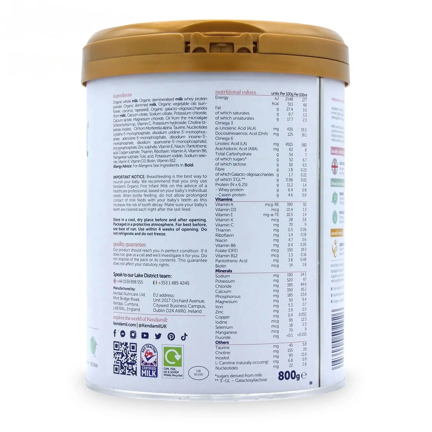 Kendamil Stage 1 Premium Baby Formula 800g