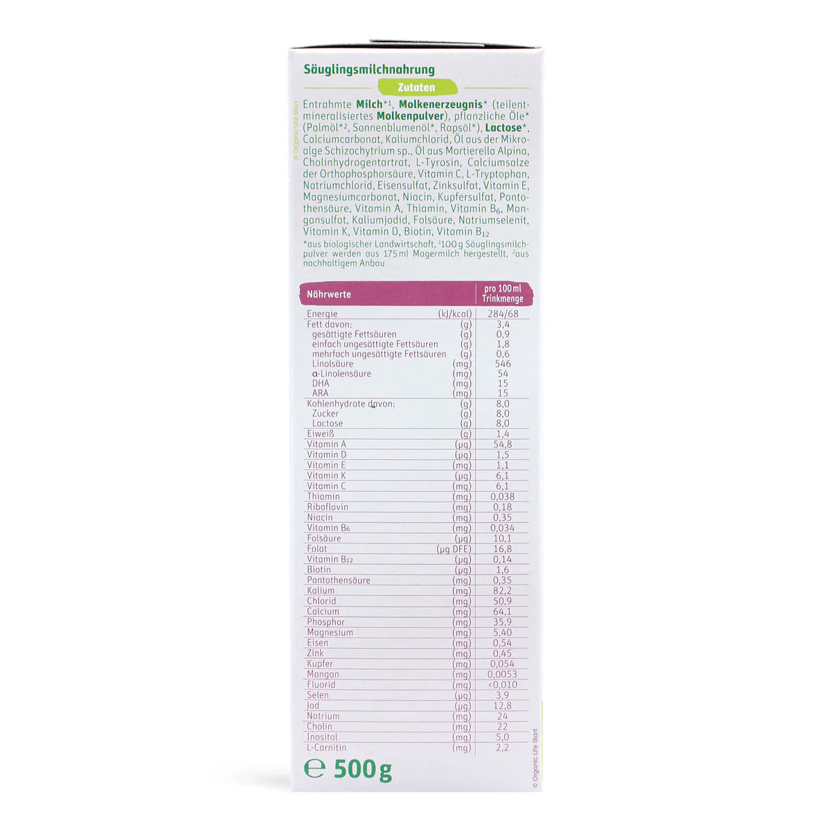Lebenswert Bio Stage 1 Organic Formula 500g