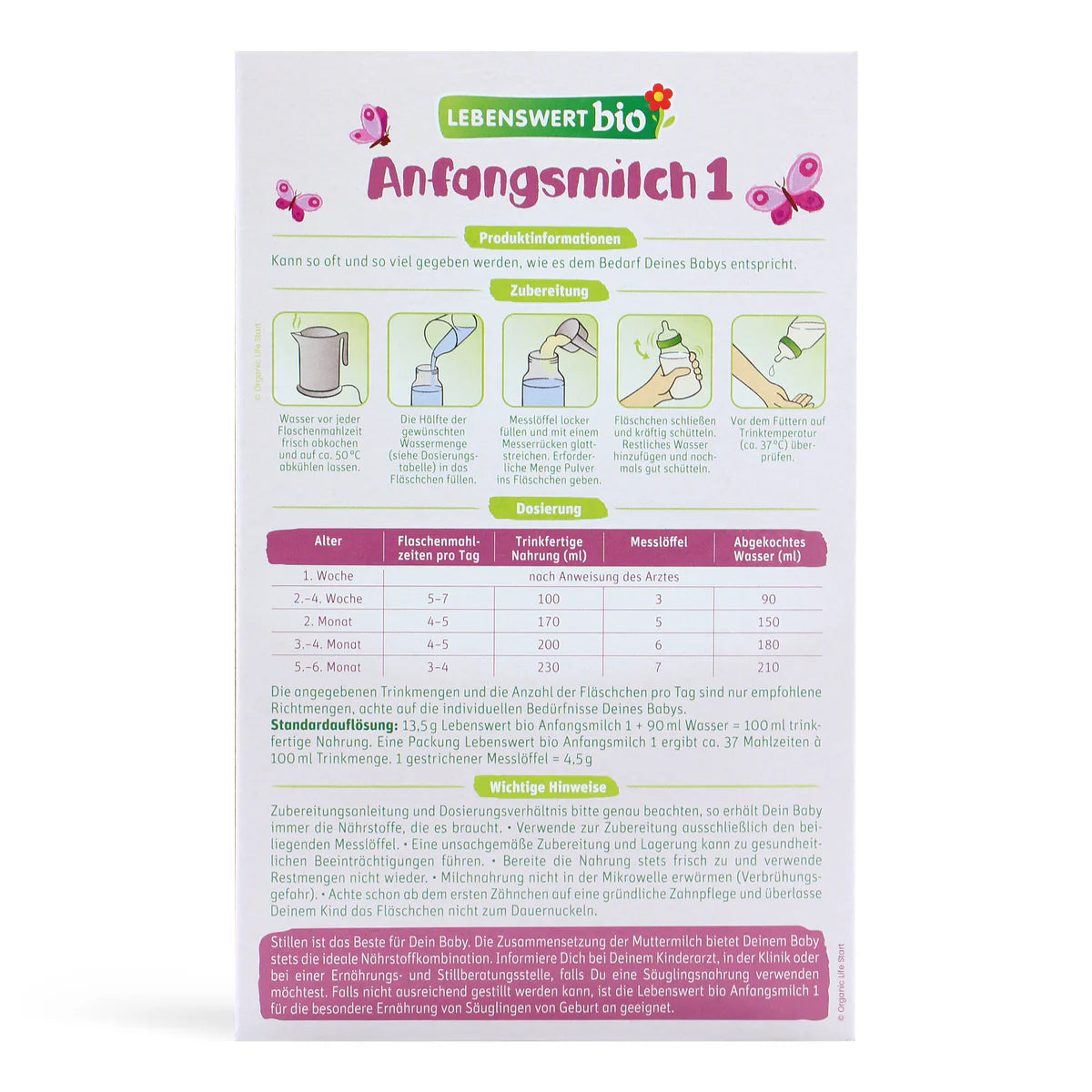 Lebenswert Bio Stage 1 Organic Formula 500g