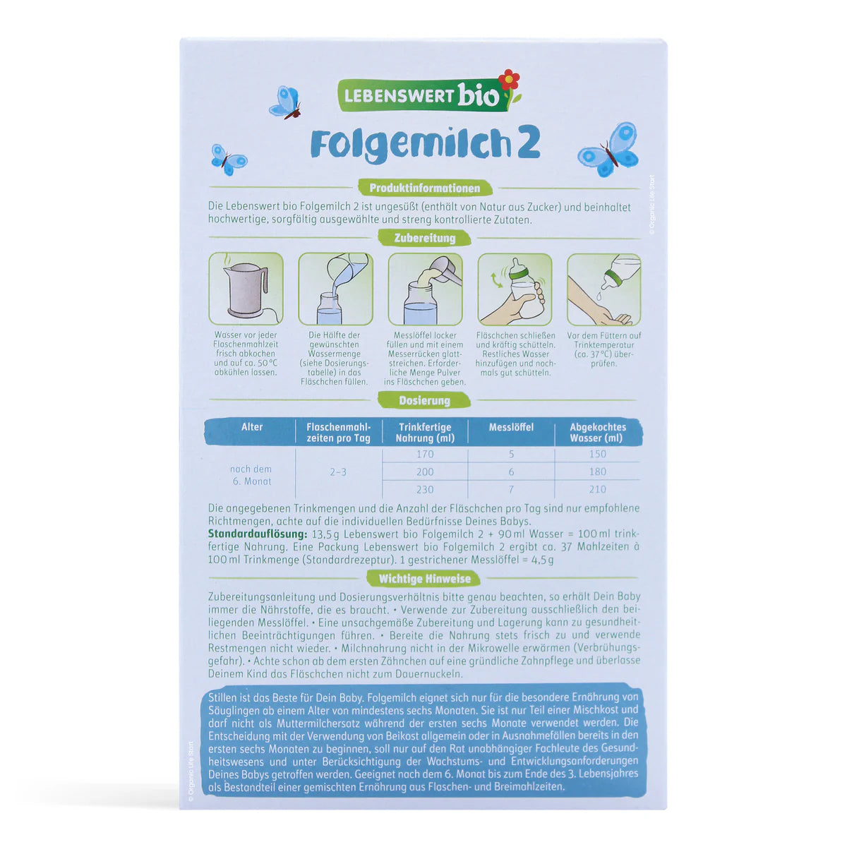 Lebenswert Bio Stage 2 Organic Formula 500g