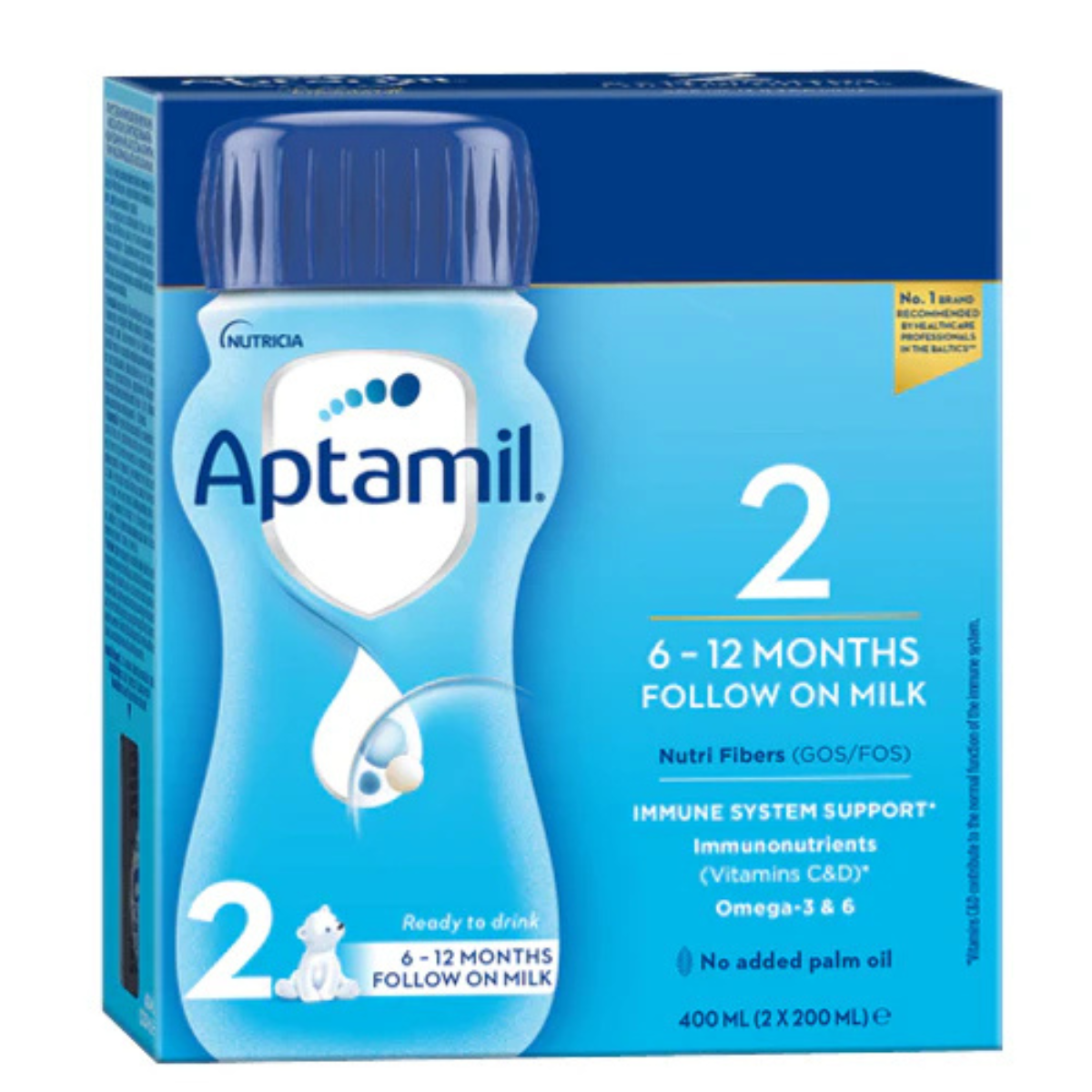 Aptamil 2 Ready To Drink Infant Baby Milk 400 ml (2 x 200 ml)