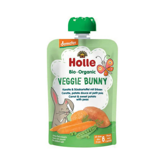 Holle Organic Carrot, Sweet Potato & Pea Purée "Veggie Bunny" 100 g