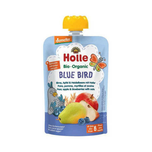 Holle Organic Pear, Apple & Blueberry Purée "Blue Bird" 100 g