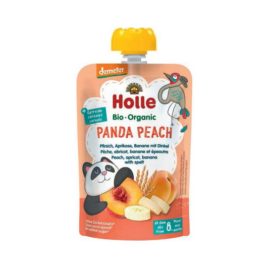 Holle Organic Peach, Apricot, Banana & Spelt Puree "Panda Peach" 100 g
