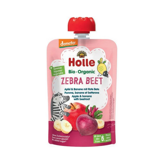 Holle Organic Apple, Banana & Beetroot Purée "Zebra Beet" 100 g