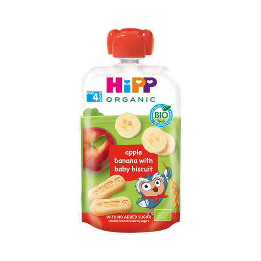 HiPP Organic Apple Banana & Baby Biscuit Puree 100 g