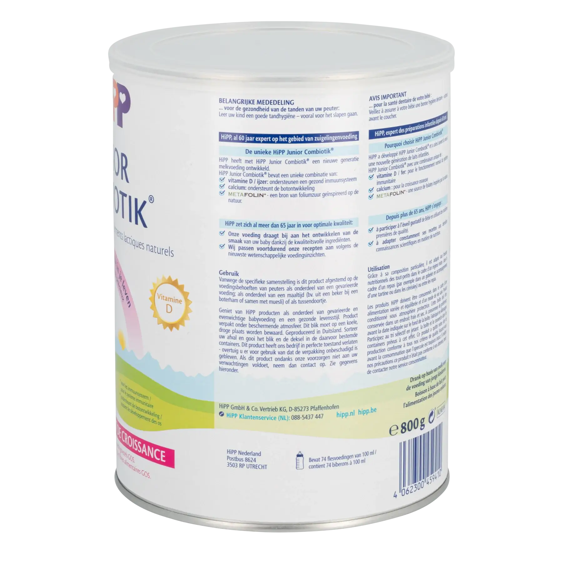 HiPP Dutch - Stage 4 baby formula product information label