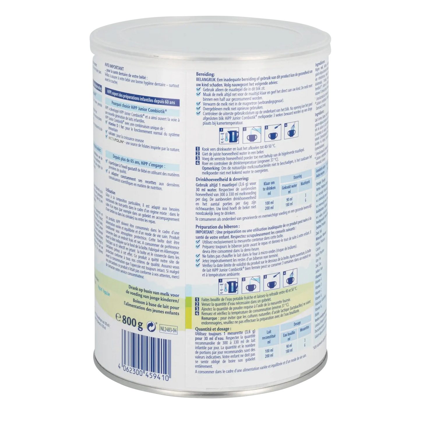 HiPP Dutch - Stage 4 preparation and dosage instructions
