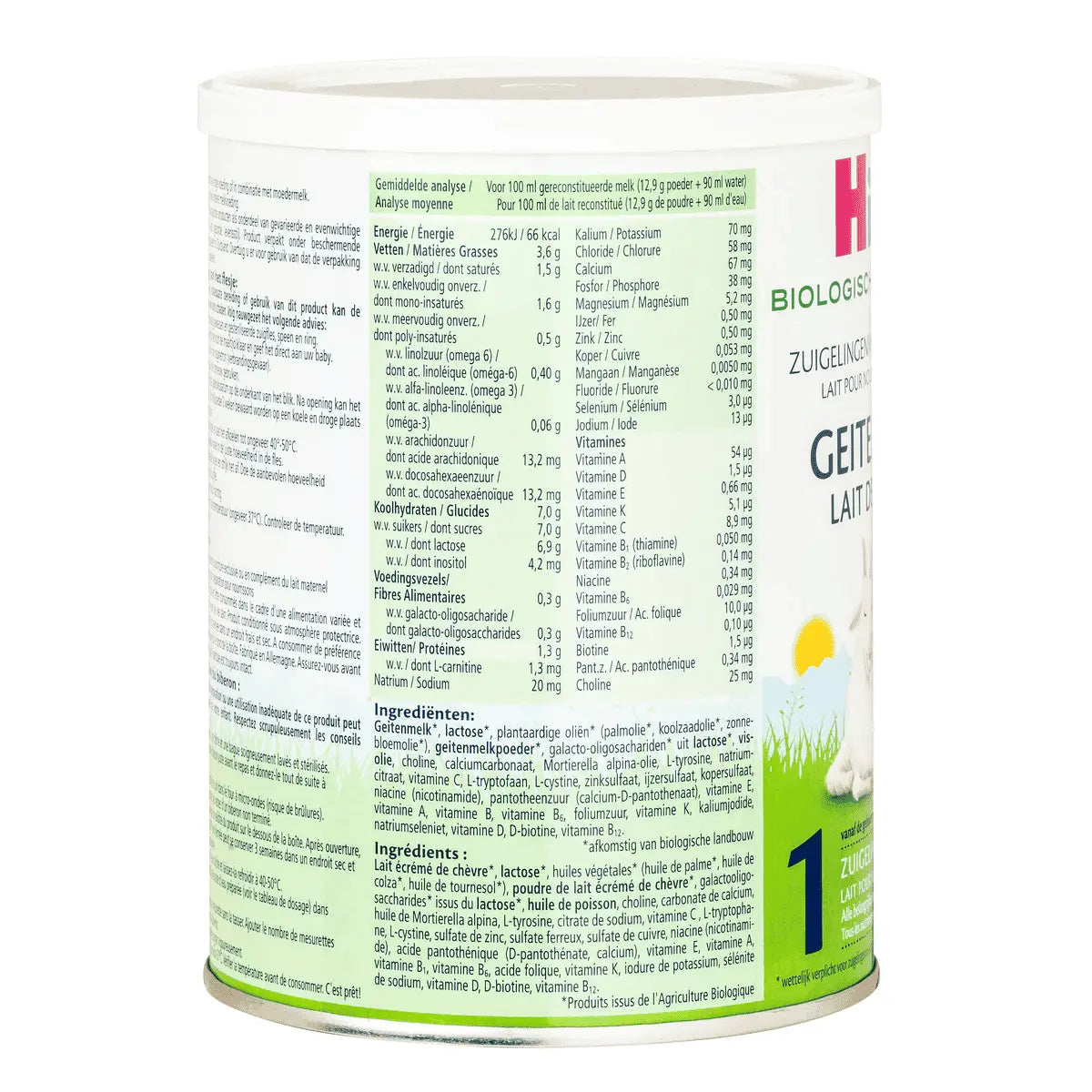 HiPP Dutch Goat Milk - Stage 1 ingredients and nutrition label