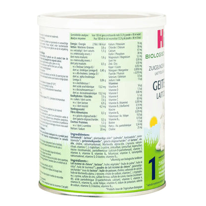 HiPP Dutch Goat Milk - Stage 1 ingredients and nutrition label