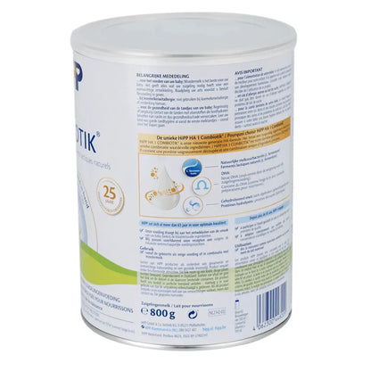 HiPP Dutch HA Combiotik Stage 1 baby formula product information label