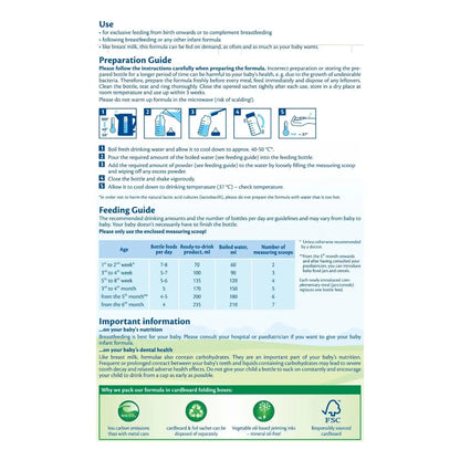HiPP Stage 1 Organic Combiotic baby formula from birth preparation and feeding guide