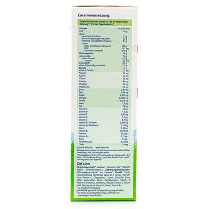 HiPP PRE goat milk baby formula ingredients and nutrition label