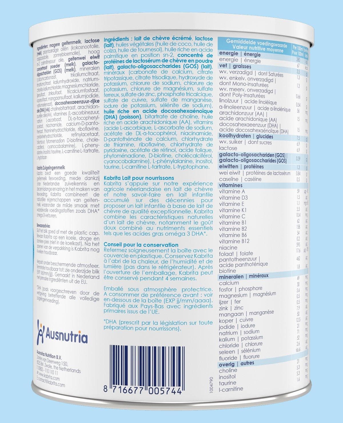Kabrita Stage 1 Infant Goat Milk Formula 800 g