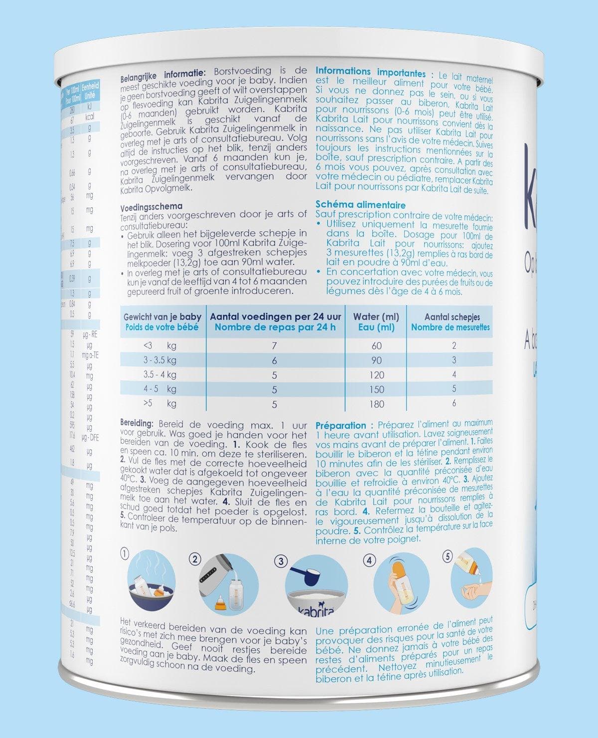Kabrita Stage 1 Infant Goat Milk Formula 800 g
