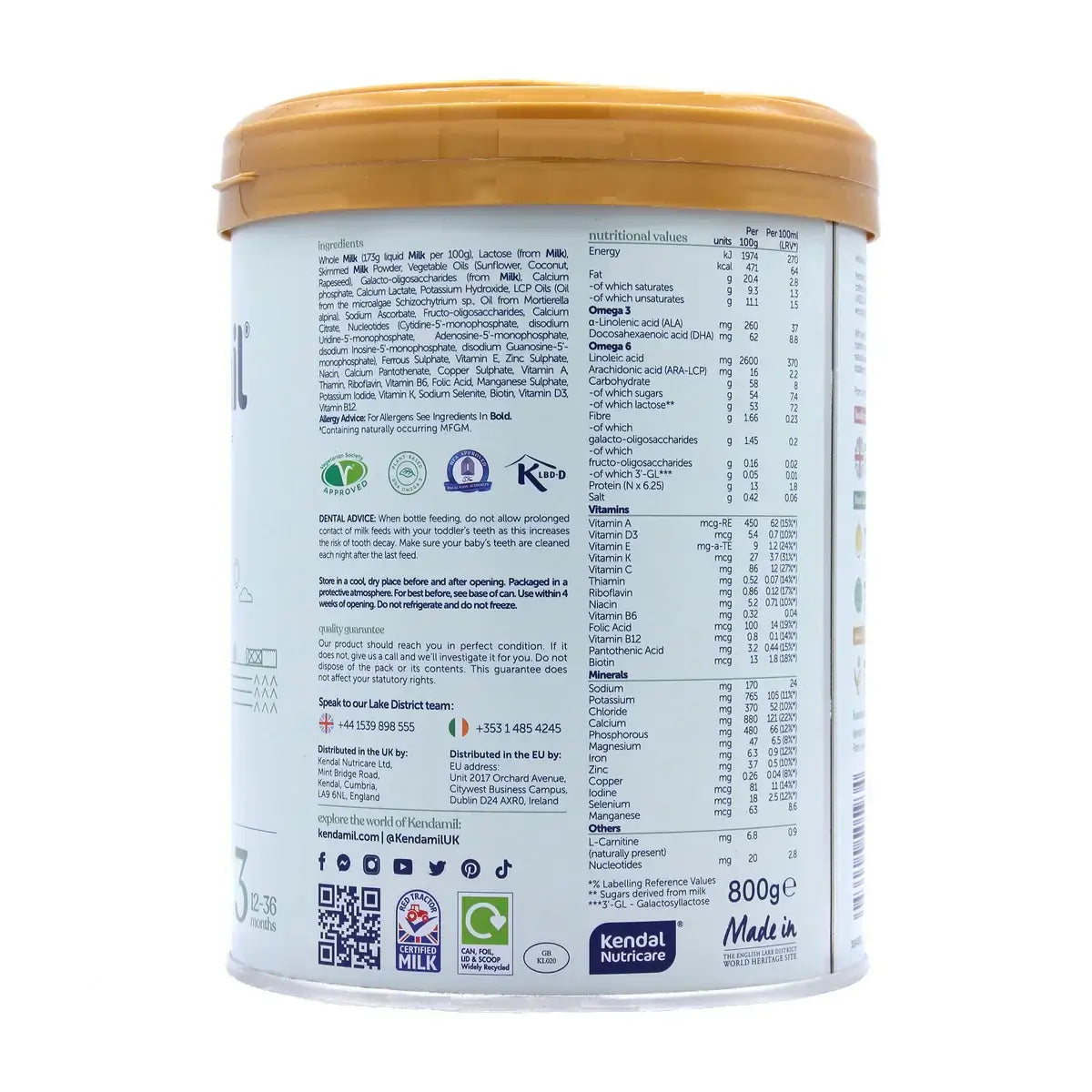 Kendamil Stage 3 Premium Baby Formula 800g